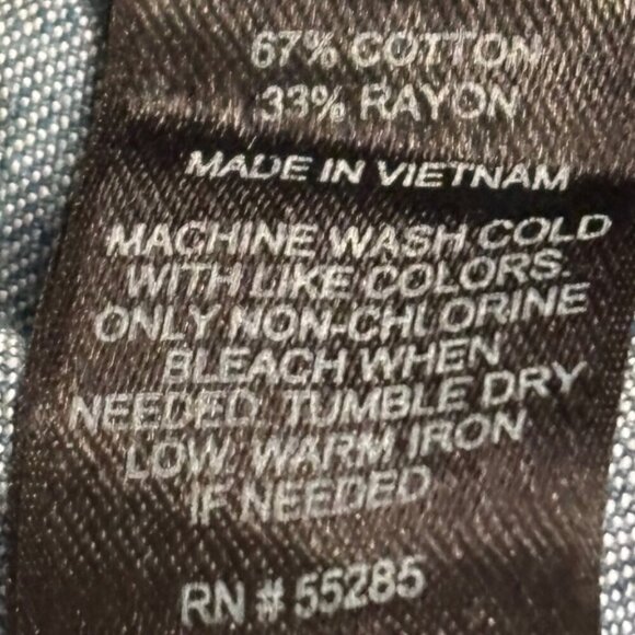 Express Denim Midi Roll Tab Long Sleeve Dress Blue Size Large - Picture 14 of 14